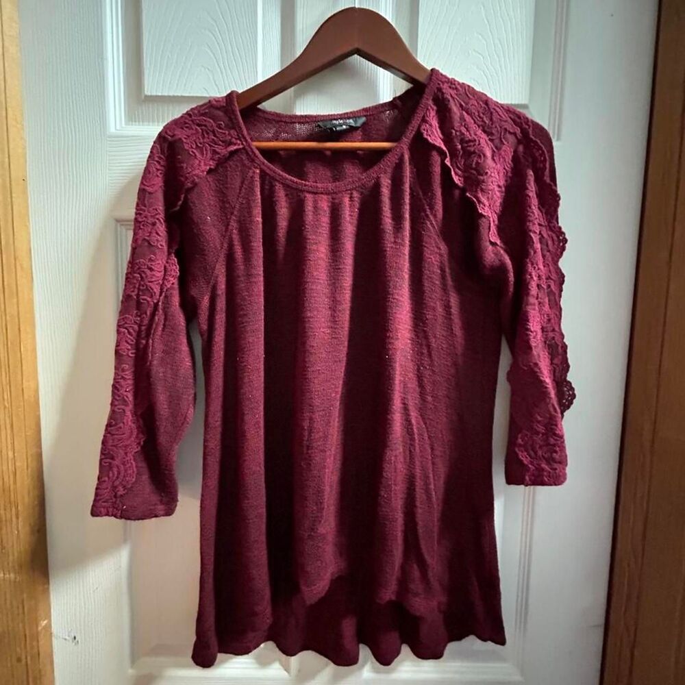 Style-co Women's Burgundy and Red Blouse